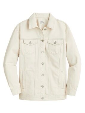 The J.Crew Relaxed Denim Jacket in Ecru (Style BG114)